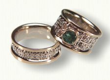 'Custom Hugs & Kisses'  Wedding Band