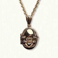 14kt yellow gold Claddagh Locket