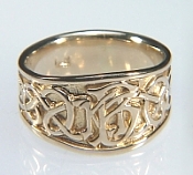 14KY custom celtic monogram signet ring - initial rings