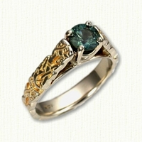 'Bridget' dragon pattern engagement ring