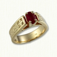 'Bridget' dragon pattern engagement ring