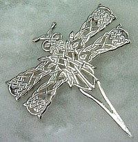 Celtic Dragonfly Pin in Sterling