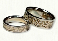 Interlocking Hearts Knot Wedding Rings