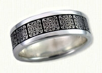 Intricate square wedding band