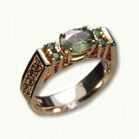 Kathryn Engagement Ring with oval green sapphire 5mm width