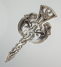 Sterling silver kilt pin with 2 hounds