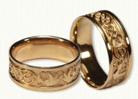 Lindesfarne Knot Wedding Rings with Hummingbirds