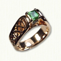 'Grace' Celtic gemstone ring - pierced and tapered