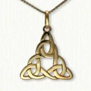 Celtic Triangle Knot with Circle Pendant curved