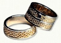 Double Simple Braid Band with Bezel Set