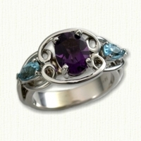 Stacey Engagement Ring with a Sculpted Mohan Band