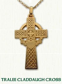 Tralee Claddagh Knot Cross with Raised Heart