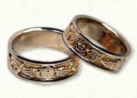 Triangle Knot Band with Single Claddagh