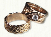 Sculpted Wexford Knot Wedding Bands